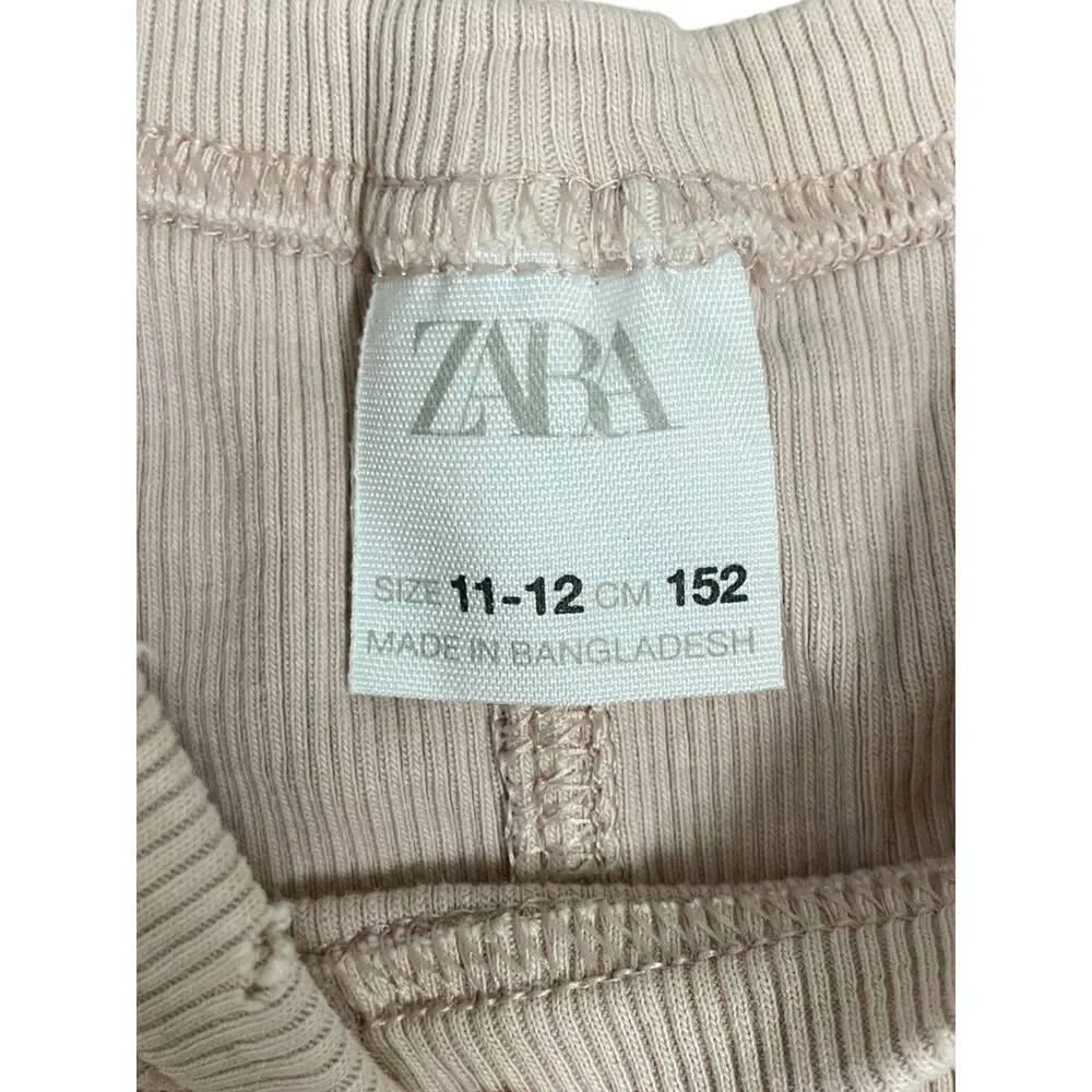 Zara Girls Ribbed Tank Top Beige Size 11-12 152 Sleeveless Casual